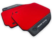 Red Floor Mats For Ferrari 488 GTB 2015-2022 Carpets With Carbon Fiber - AutoWin