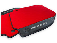 Red Floor Mats For Ferrari 488 GTB 2015-2022 Carpets With Carbon Fiber - AutoWin