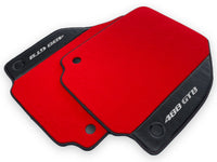 Red Floor Mats For Ferrari 488 GTB 2015-2022 Carpets With Carbon Fiber - AutoWin