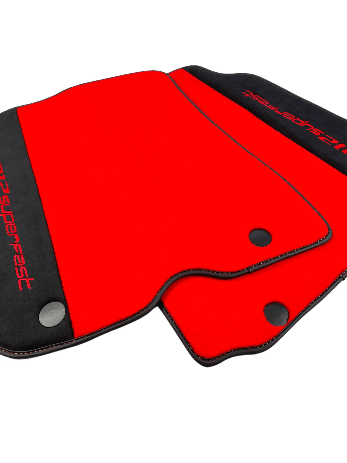 Red Floor Mats For Ferrari 812 Superfast With Alcantara Leather - AutoWin