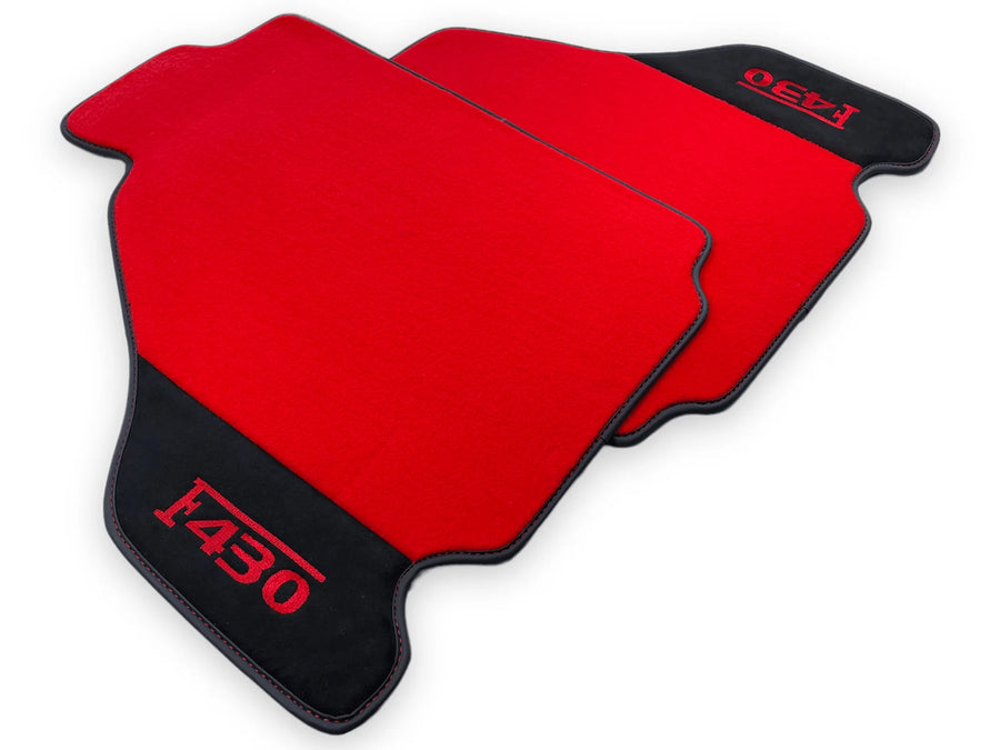 Rote Autofußmatten für Ferrari F430 2004-2009 mit Alcantara-Leder - AutoWin