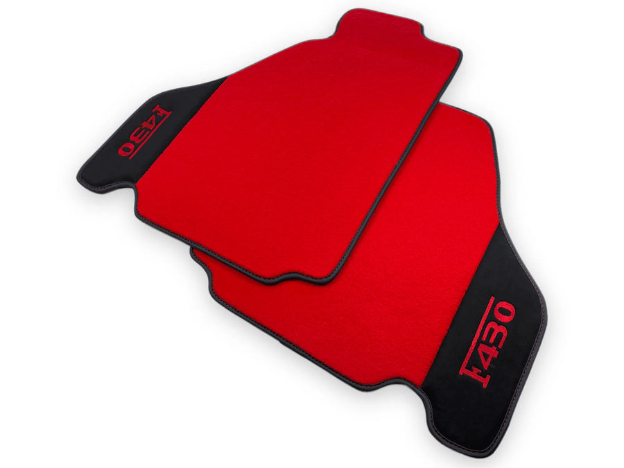 Rote Autofußmatten für Ferrari F430 2004-2009 mit Alcantara-Leder - AutoWin