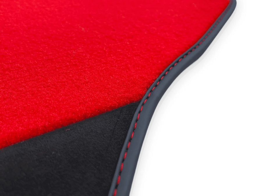 Rote Autofußmatten für Ferrari F430 2004-2009 mit Alcantara-Leder - AutoWin