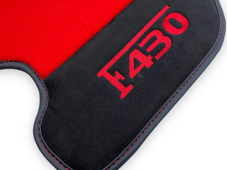 Rote Autofußmatten für Ferrari F430 2004-2009 mit Alcantara-Leder - AutoWin