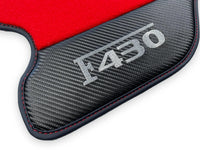 Rote Autofußmatten für Ferrari F430 2004-2009 mit Carbonfaser-Leder - AutoWin