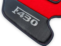 Rote Autofußmatten für Ferrari F430 2004-2009 mit Carbonfaser-Leder - AutoWin