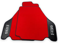 Rote Autofußmatten für Ferrari F430 2004-2009 mit Carbonfaser-Leder - AutoWin