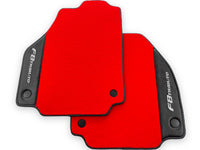 Red Floor Mats For Ferrari F8 Tributo 2019-2022 With Carbon Leather - AutoWin