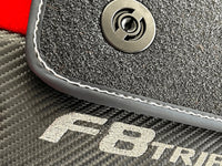 Red Floor Mats For Ferrari F8 Tributo 2019-2022 With Carbon Leather - AutoWin