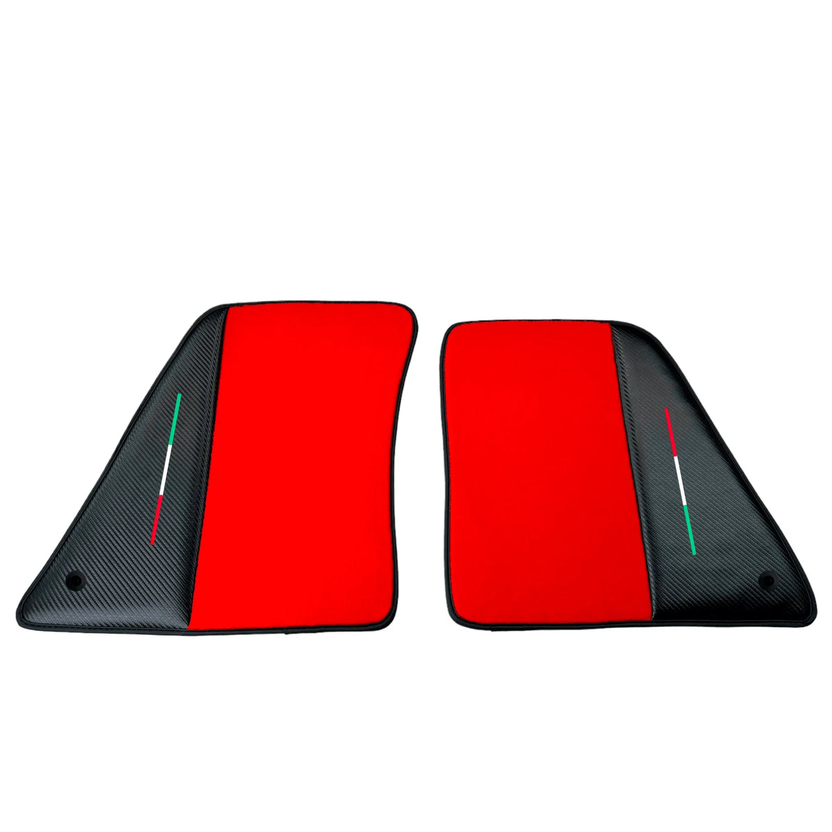 Red Floor Mats for Ferrari SF90 Stradale (2019-2024) with Carbon Fiber - AutoWin