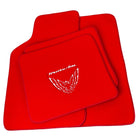 Red Floor Mats for Pontiac FireBird (1970-1981) with Trans Am Logo - AutoWin