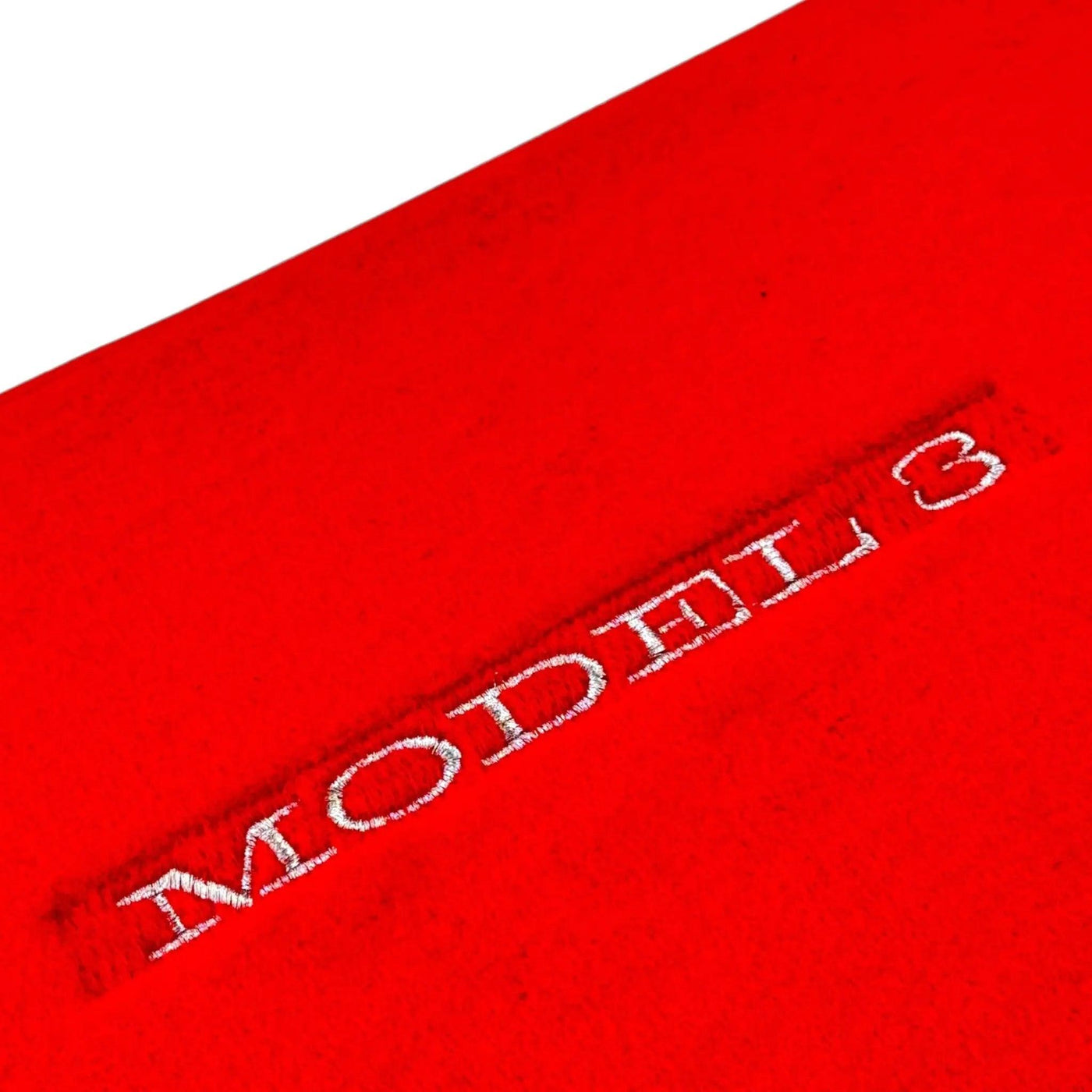 Red Floor Mats for Tesla Model 3 (2017-2023) with Red Trim - AutoWin