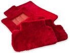 Red Sheepskin Floor Mats For Bentley Bentayga Er56 Design Brand - AutoWin