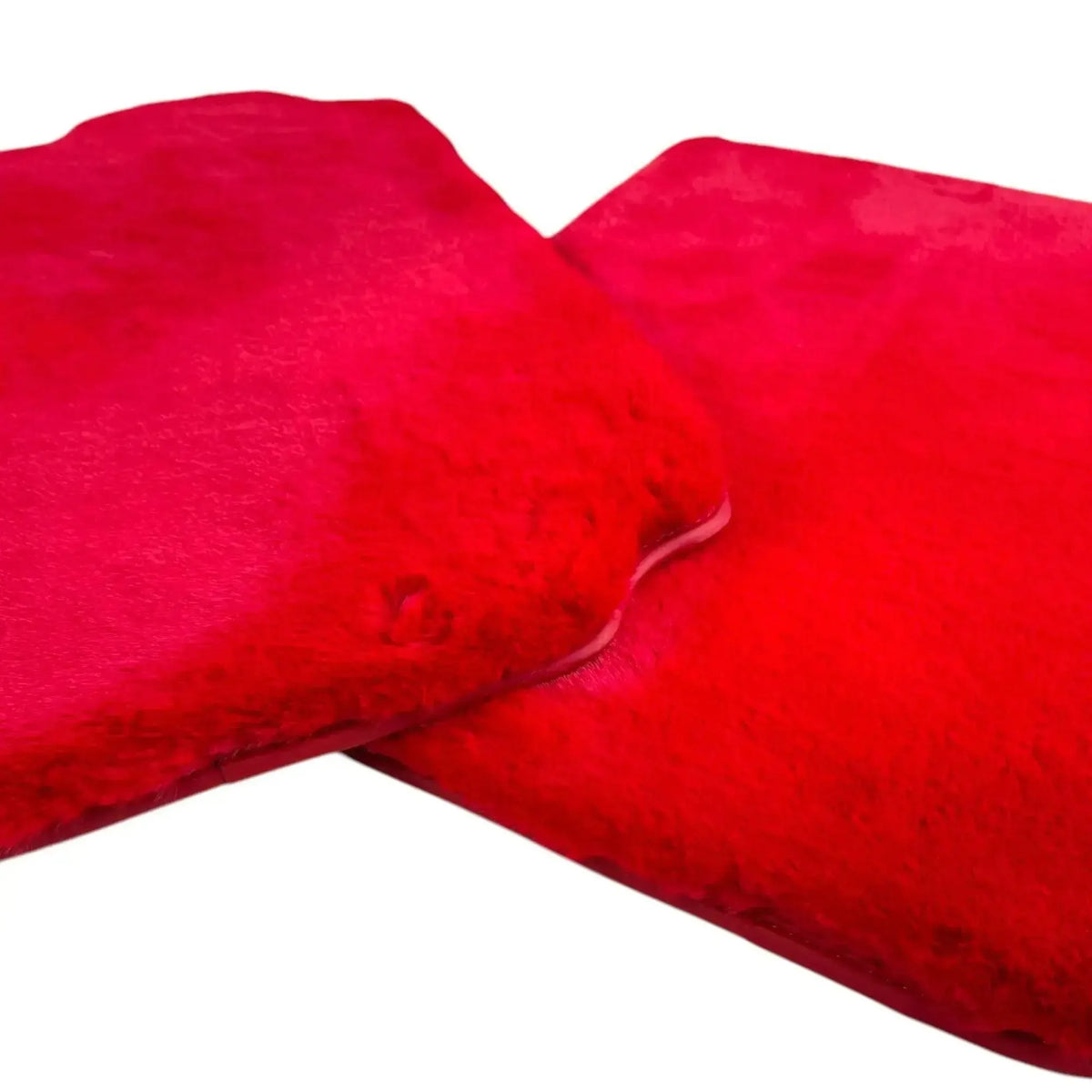 Red Sheepskin Floor Mats for Ferrari 488 Pista Spider (2019-2021)