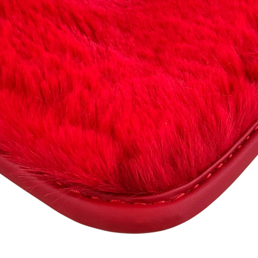 Red Sheepskin Floor Mats for Ferrari F12 Berlinetta (2012-2022)