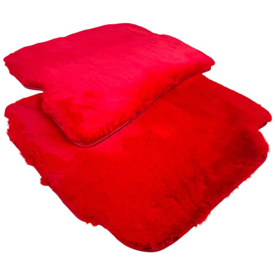 Red Sheepskin Floor Mats for Ferrari Portofino (2018-2023)