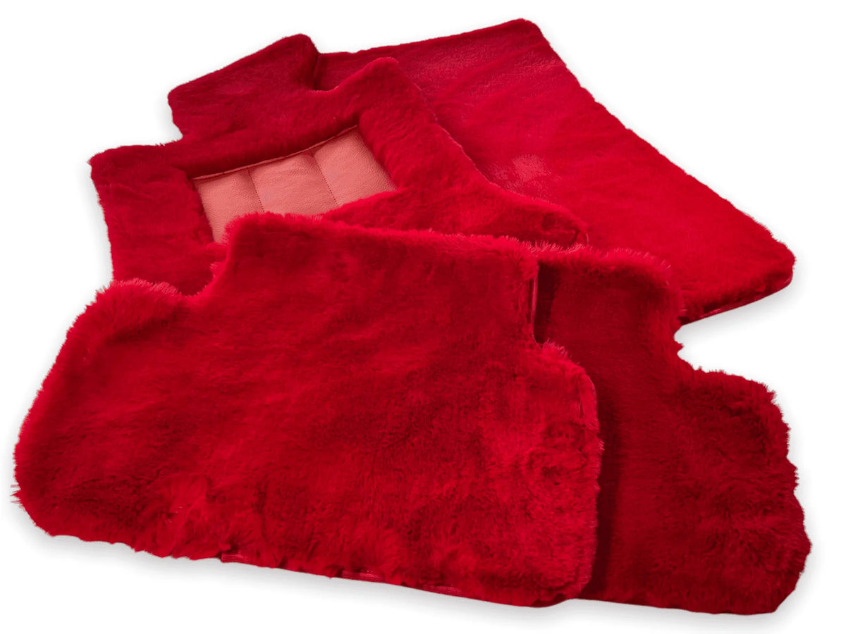 Red Sheepskin Floor Mats For Rolls Royce Phantom VIII (2017-2024) ER56 Design Brand