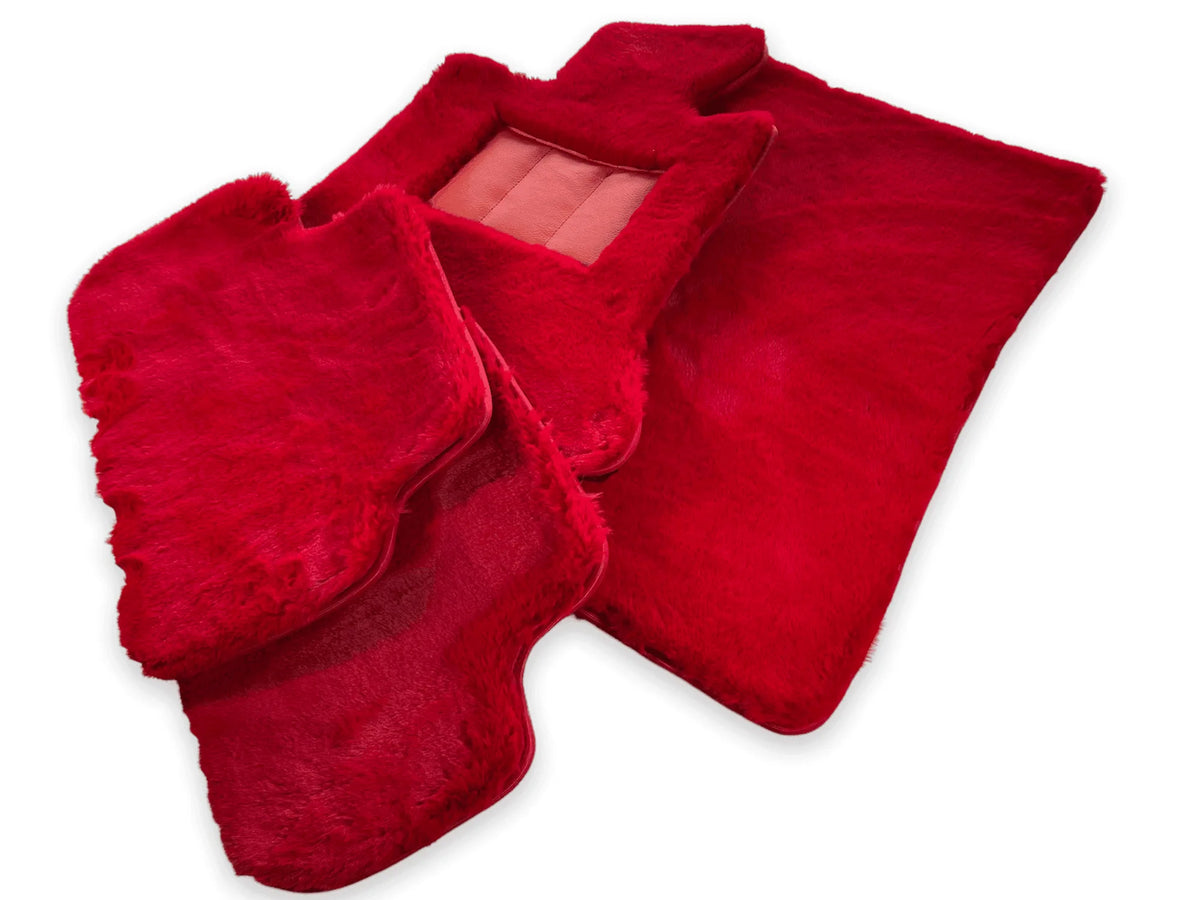 Red Sheepskin Floor Mats For Rolls Royce Phantom VIII (2017-2024) ER56 Design Brand