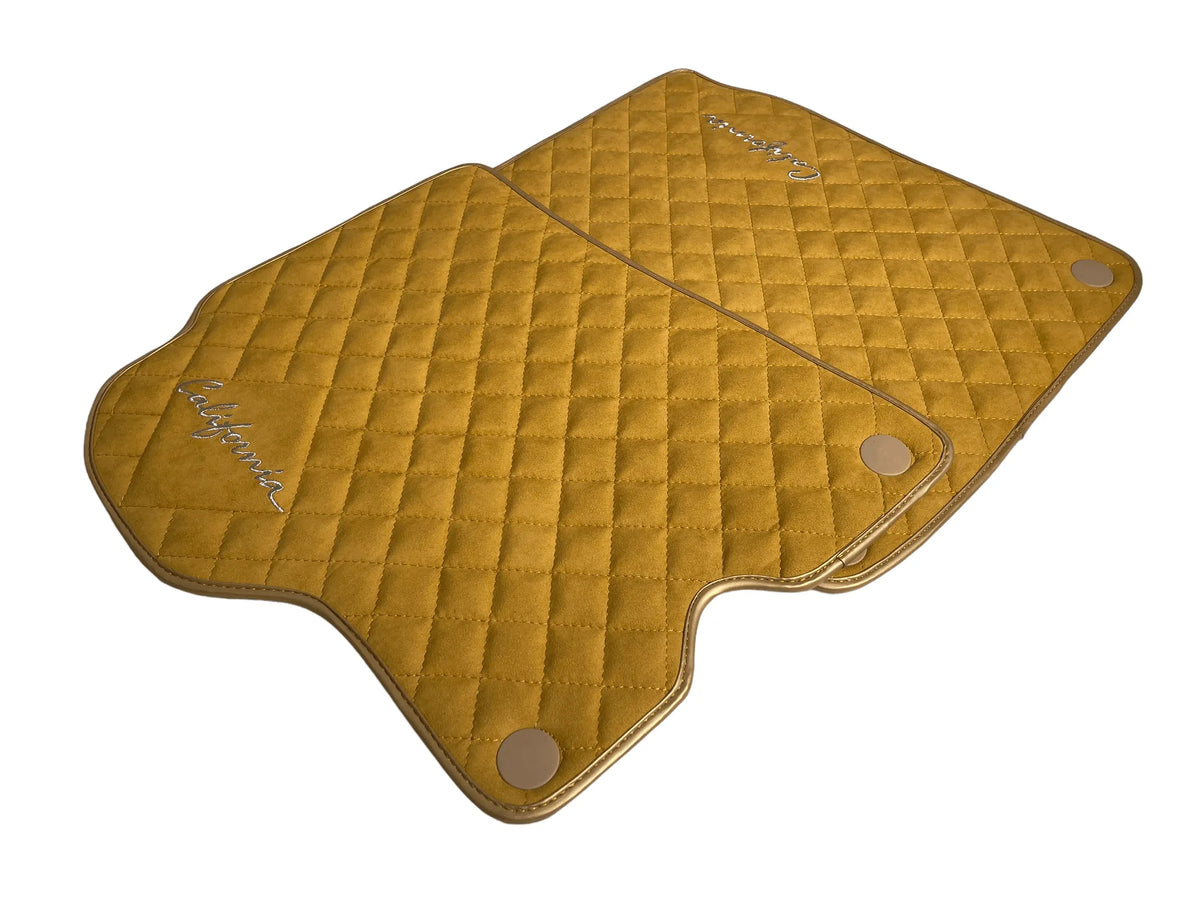 Tan Alcantara Floor Mats For Ferrari California 2008-2014 - AutoWin