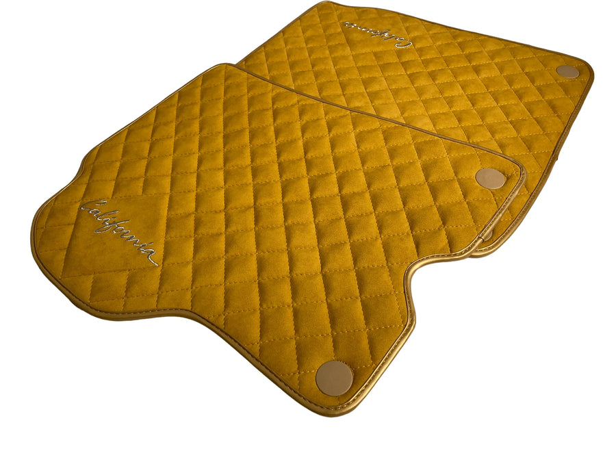 Tan Alcantara Floor Mats For Ferrari California 2008-2014 - AutoWin