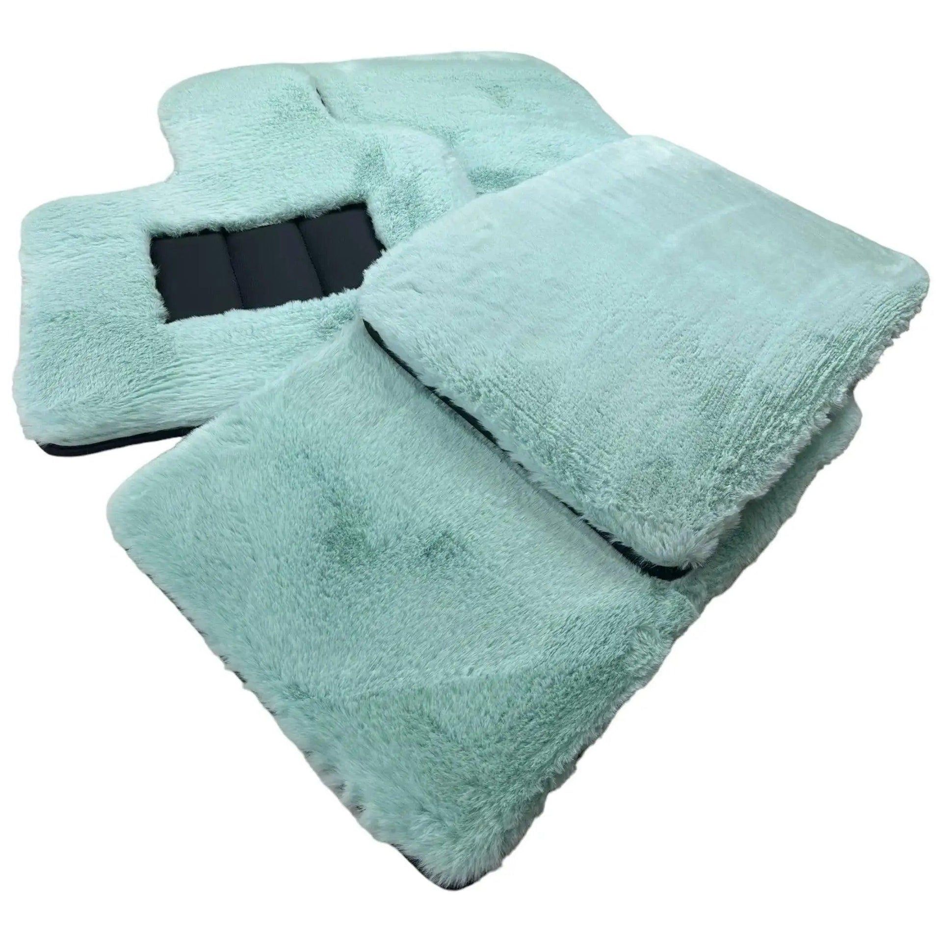 Tiffany Blue Sheepskin Floor Mats For Bentley Bentayga Er56 Design Brand - AutoWin