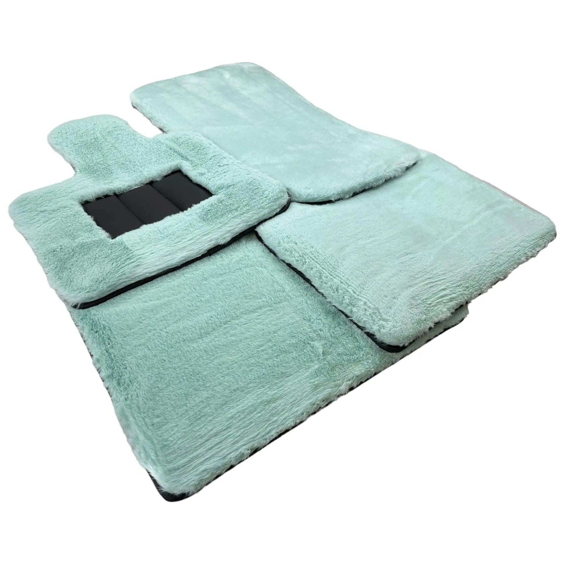 Tiffany Blue Sheepskin Floor Mats For Rolls Royce Wraith 2013–2023 Er56 Design - AutoWin