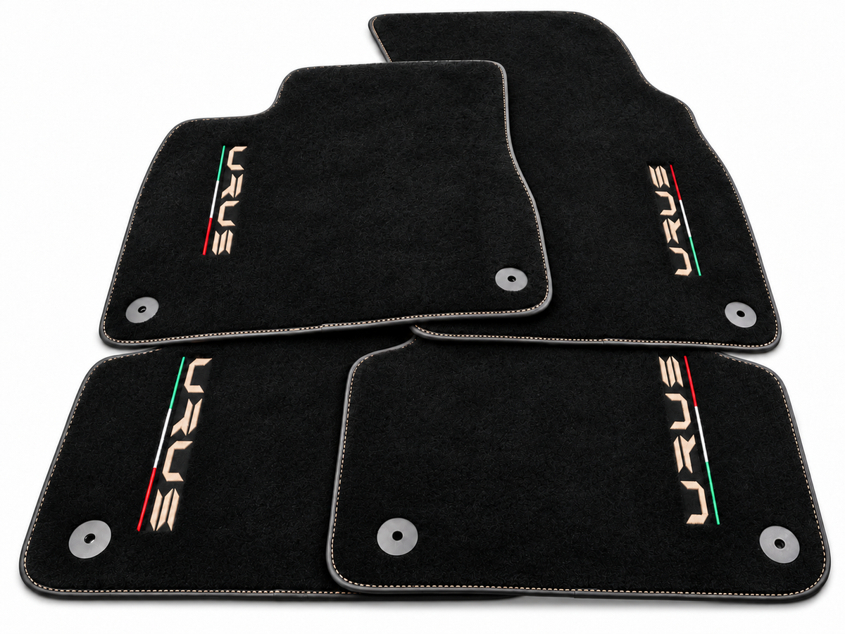 Floor Mats For Lamborghini Urus Black Carpets Yellow Stitching - Beige