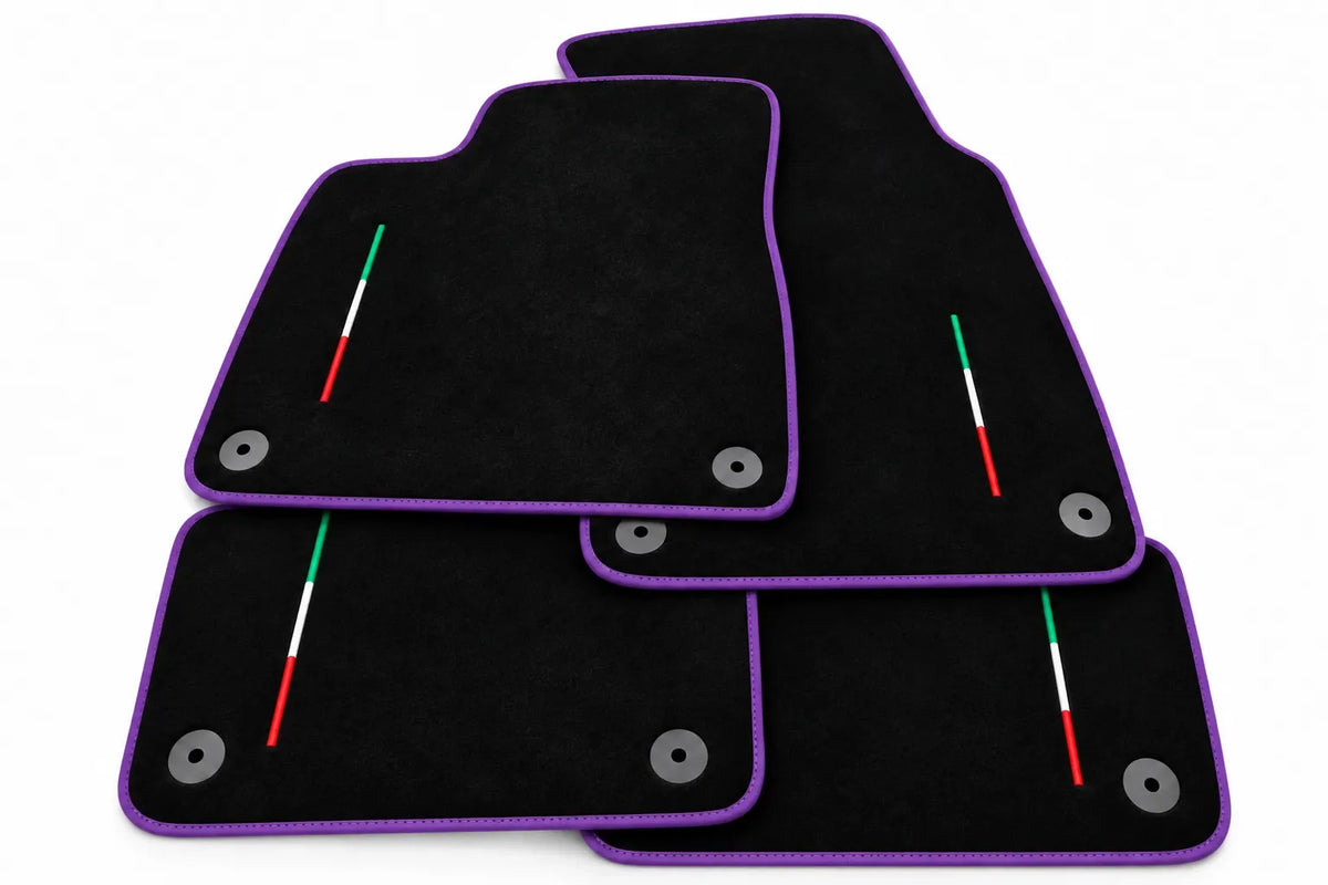 Floor Mats For Lamborghini Urus Black Tailored Black Trim - Purple