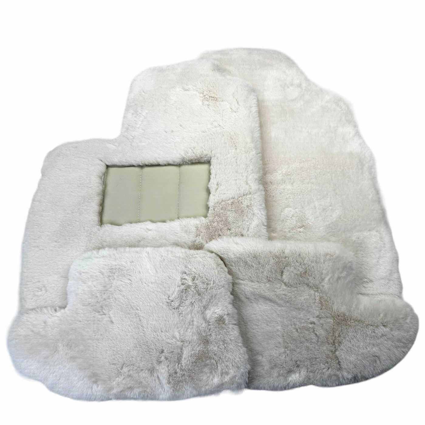 White Sheepskin Floor Mats for Bentley Continental GT (2011–2018) ER56 Design - AutoWin