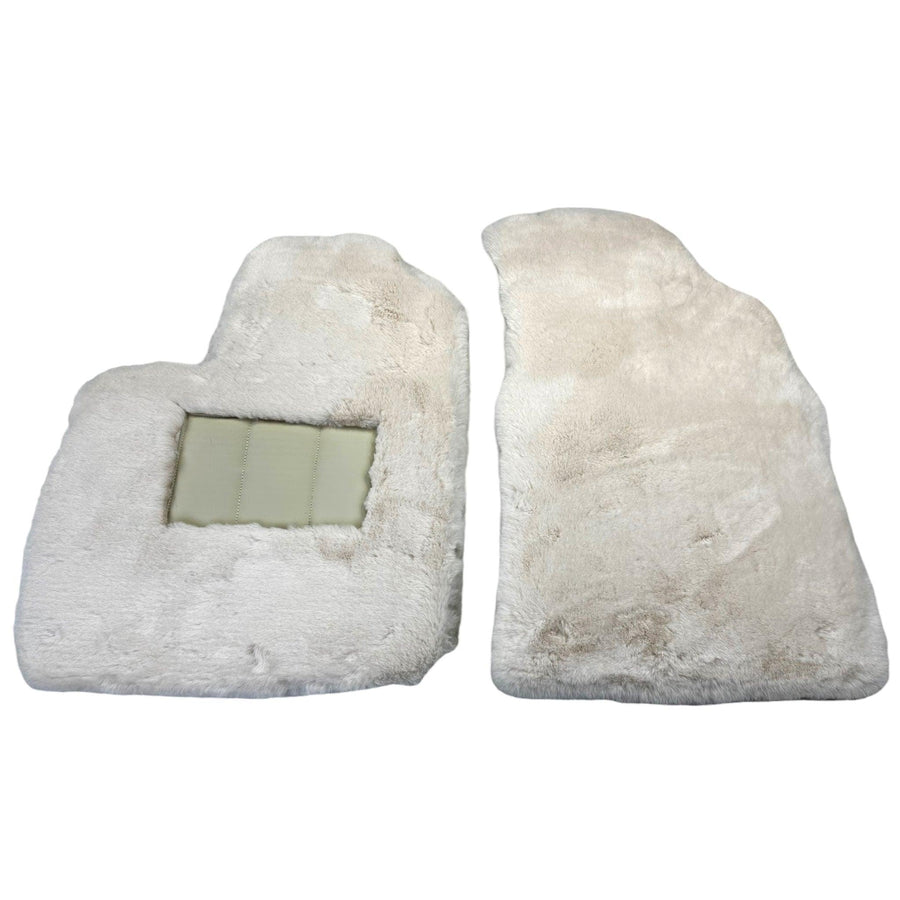 White Sheepskin Floor Mats for Bentley Continental GT (2011–2018) ER56 Design - AutoWin