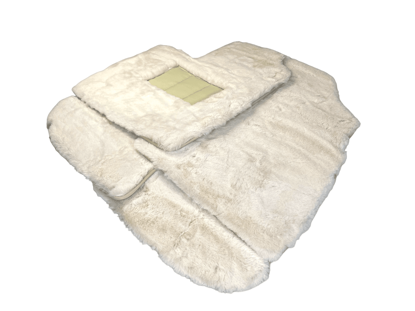 White Sheepskin Floor Mats For Bentley Continental GTC (2006–2011) Er56 Design - AutoWin