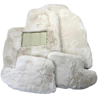 White Sheepskin Floor Mats for Bentley Continental GTC (2011-2018) ER56 Design - AutoWin