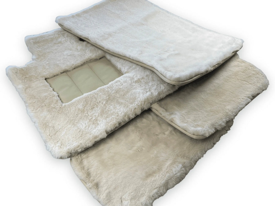 White Sheepskin Floor Mats For Rolls Royce Phantom VIII (2017-2024) ER56 Design Brand