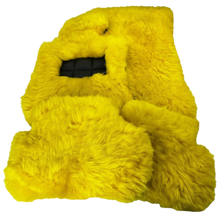 Yellow Sheepskin Floor Mats for Rolls Royce Ghost Series II (2021-2024) ER56 Design Brand - AutoWin