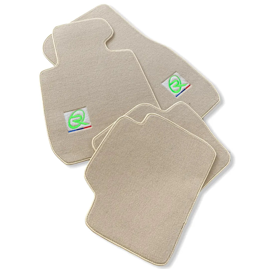 Beige Floor Mats For BMW 6 Series F12 ROVBUT Brand Tailored Set Perfect Fit Green SNIP Collection - AutoWin