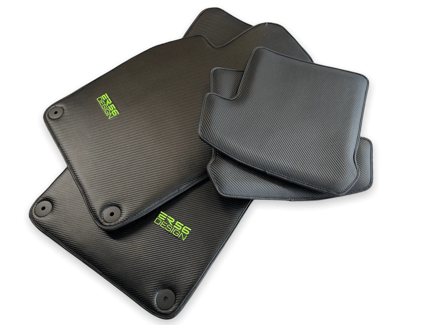 Carbon Fiber Floor Mats for Porsche 992 Gt2rs 2021-2022 Green Sewing - AutoWin