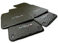 Floor Mats For Lamborghini Urus Leather Yellow Stitching - AutoWin