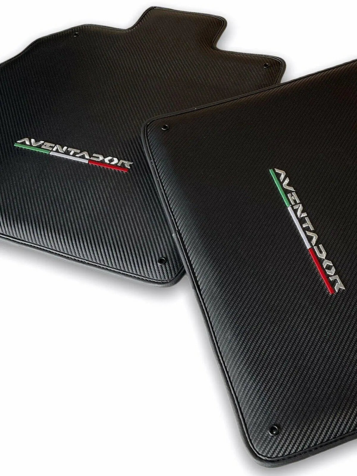 Floor Mats for Lamborghini Aventador Carbon Fiber Leather Limited Edition - AutoWin