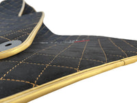 Floor Mats for Lamborghini Huracan Perfomante Alcantara Leather Gold Trim - AutoWin