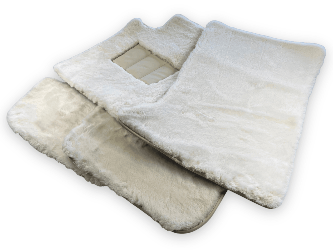 Luxury White Sheepskin Floor Mats for Rolls Royce Dawn Rr6