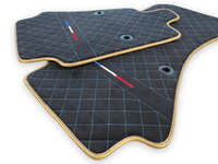 Floor Mats For Bugatti Chiron Alcantara Leather Gold Edition - AutoWin