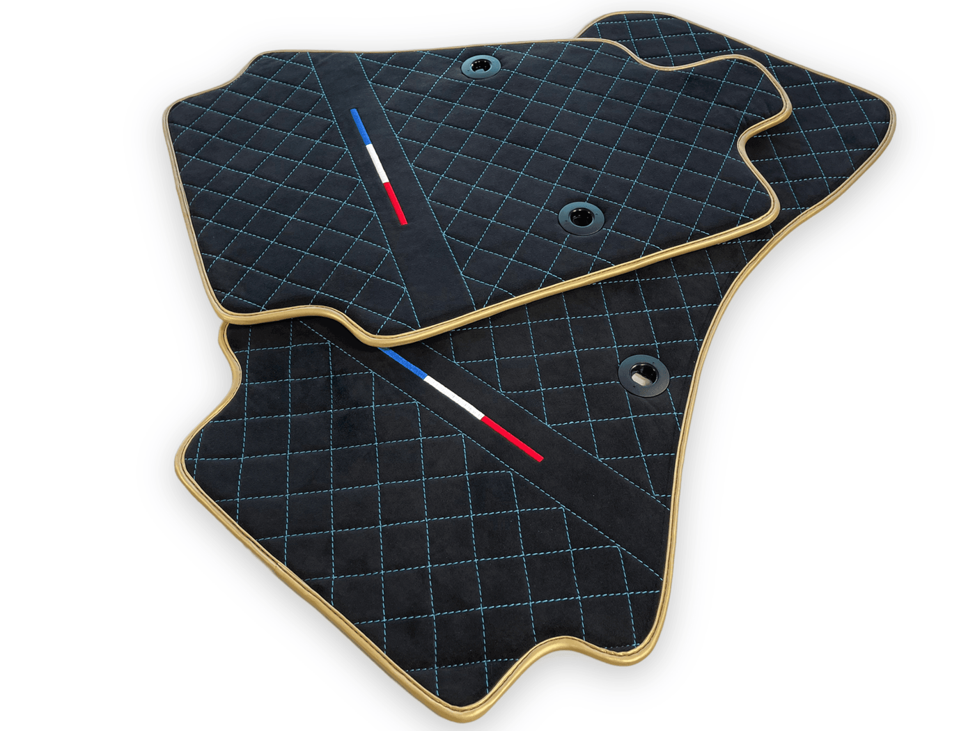 Floor Mats For Bugatti Chiron Alcantara Leather Gold Edition - AutoWin