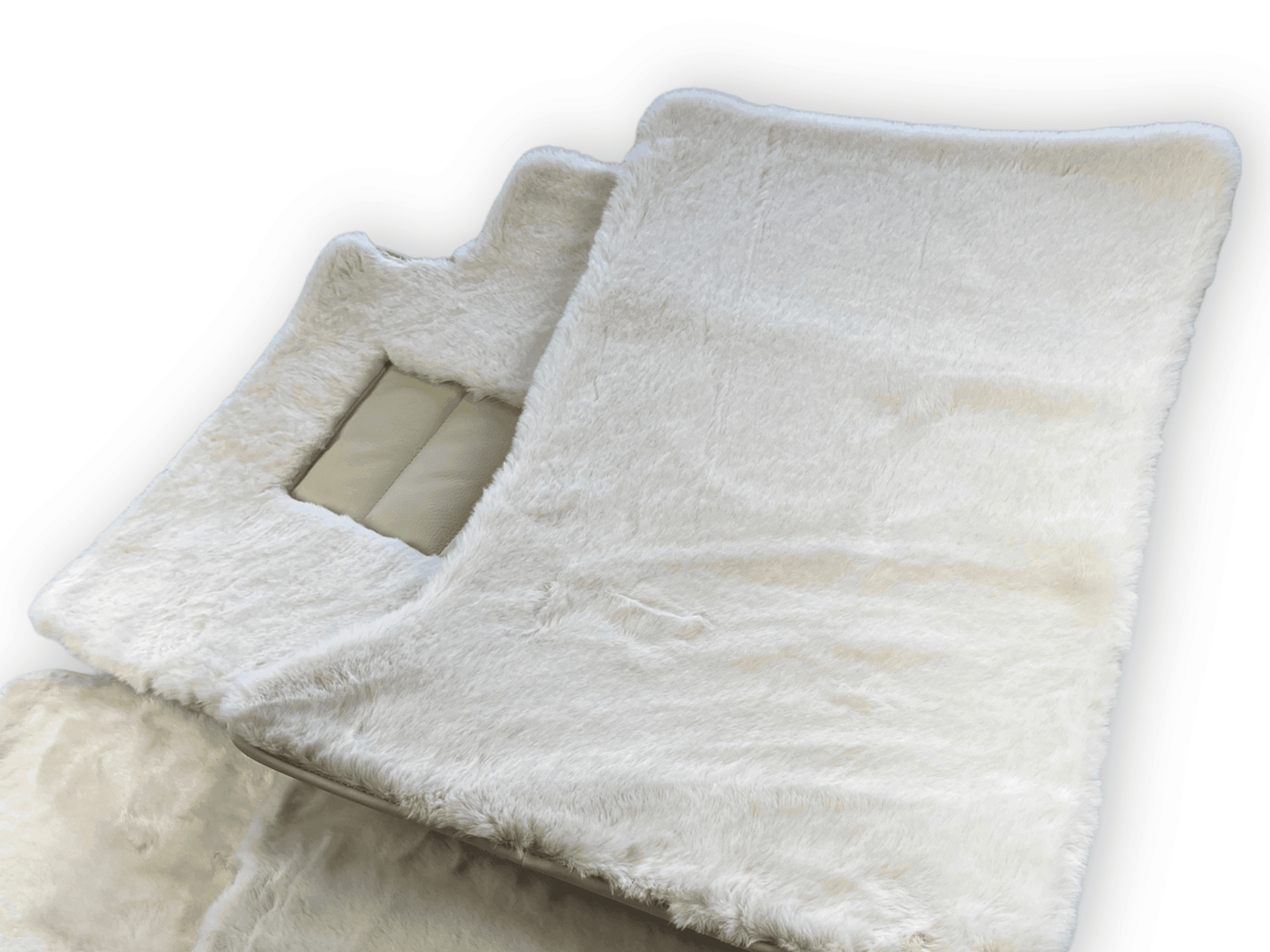 White Sheepskin Floor Mats For Rolls Royce Cullinan Rr31 2018-2023 Er56 Design Brand - AutoWin