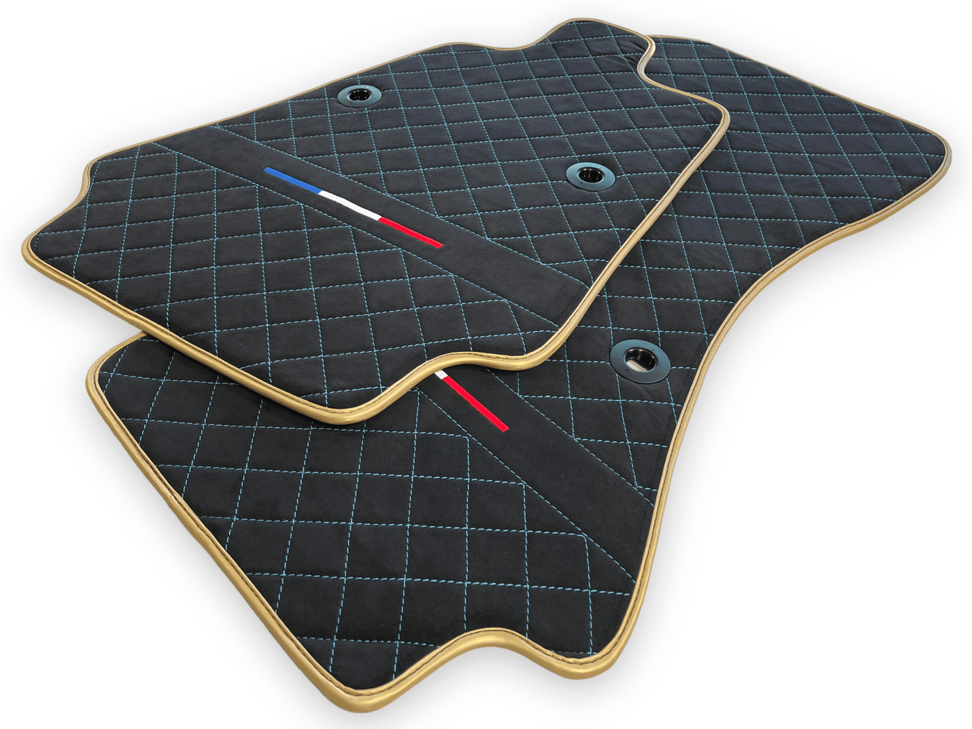 Floor Mats For Bugatti Chiron Alcantara Leather Gold Edition - AutoWin