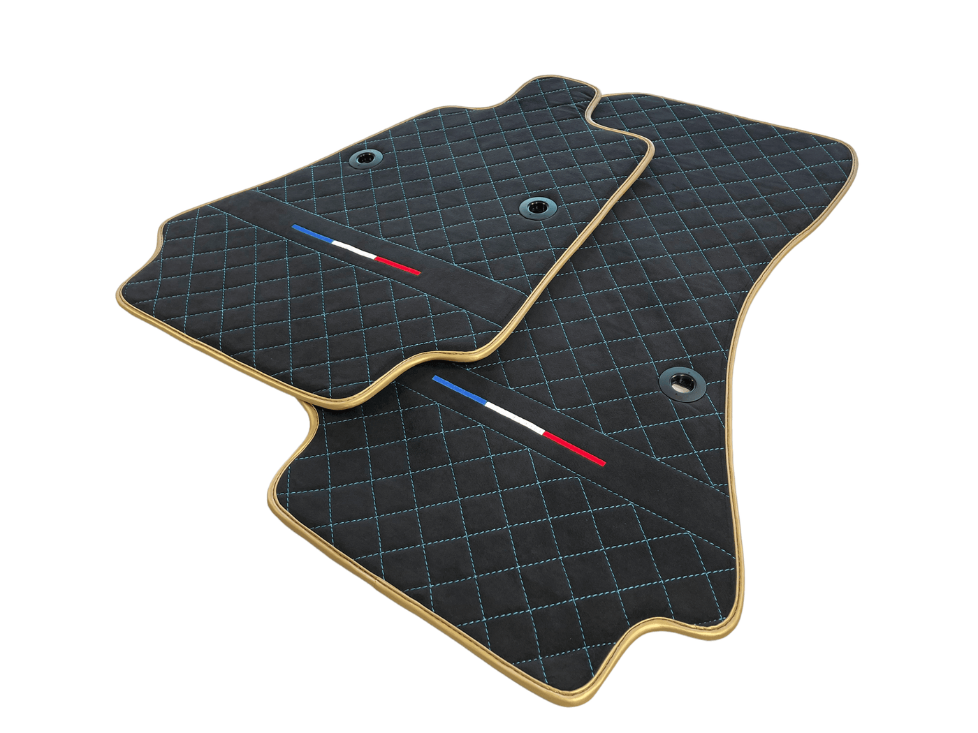 Floor Mats For Bugatti Chiron Alcantara Leather Gold Edition - AutoWin