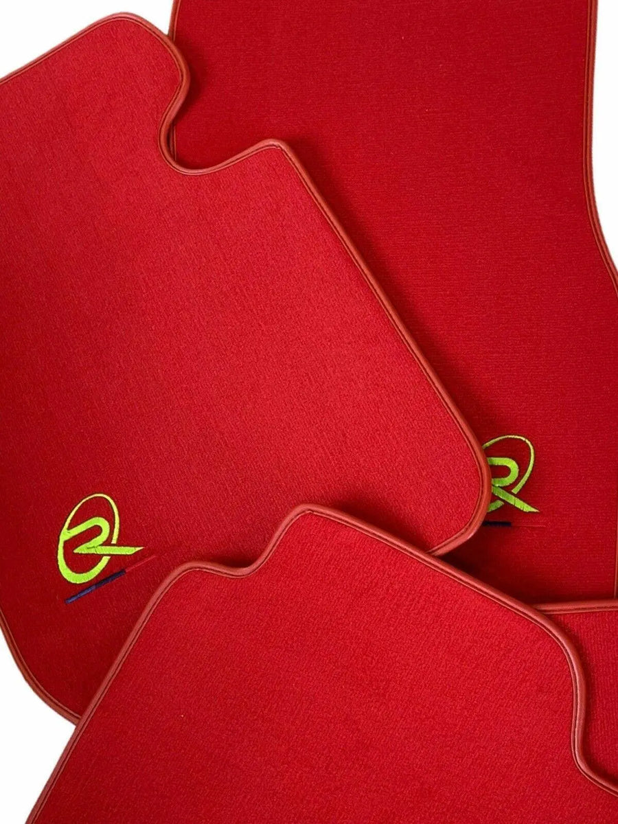Red Floor Mats For BMW X3M Series F97 ROVBUT Brand Tailored Set Perfect Fit Green SNIP Collection - AutoWin