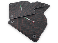 Alcantara Leather Floor Mats For Lamborghini Aventador | Red Stitching - AutoWin