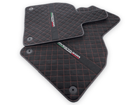 Alcantara Leather Floor Mats For Lamborghini Aventador | Red Stitching - AutoWin