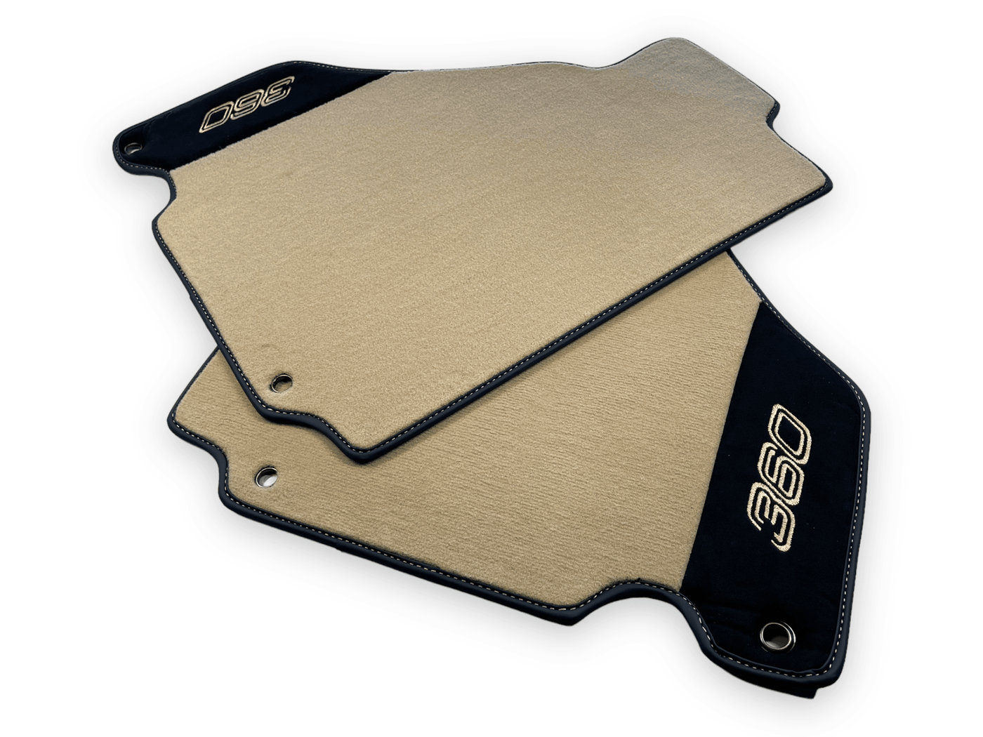 Beige Floor Mats For Ferrari 360 Modena 1999-2005 With Alcantara Leather - AutoWin