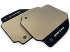 Beige Floor Mats For Ferrari 488 GTB 2016-2022 Carpets With Alcantara Leather - AutoWin